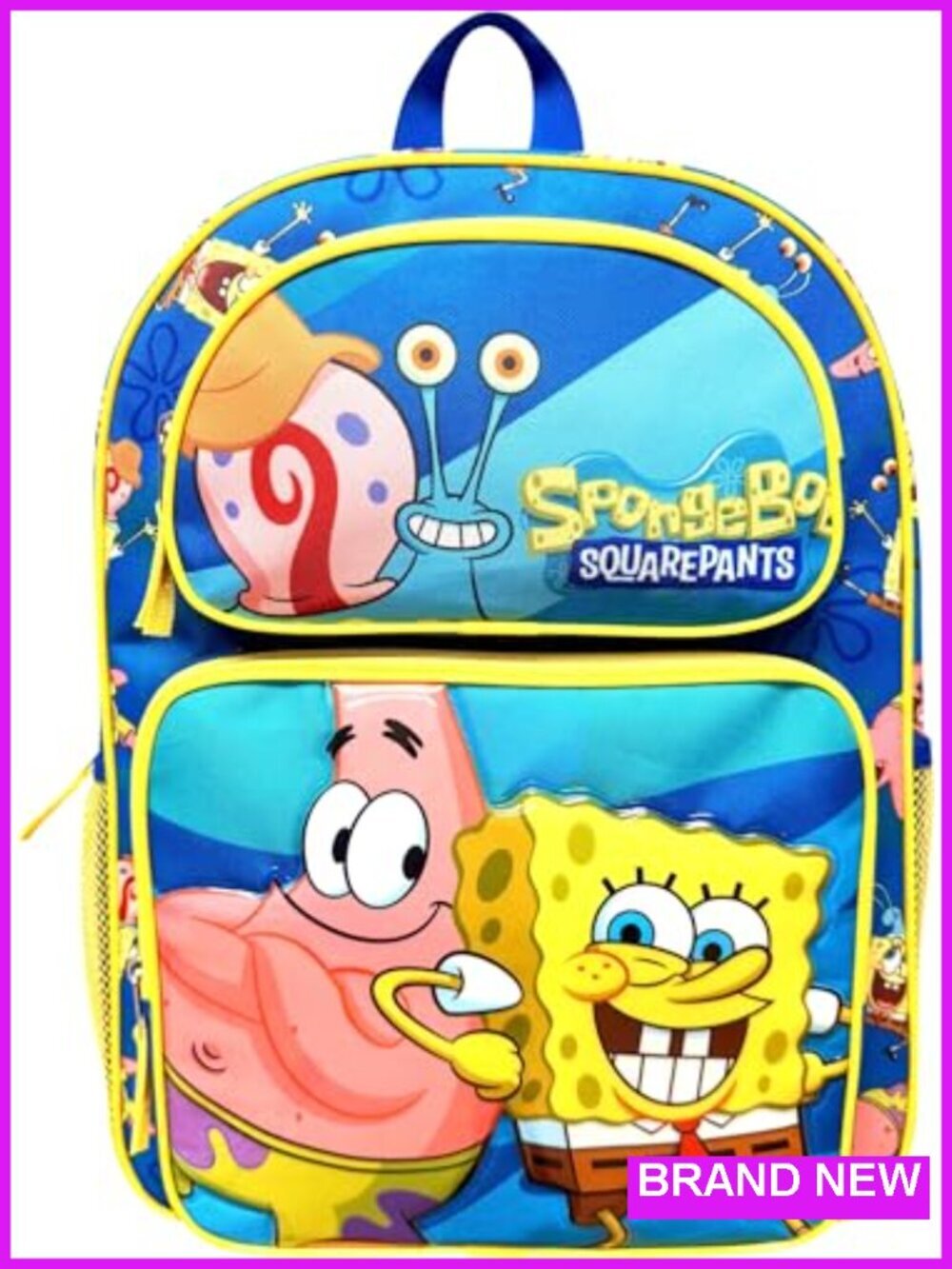 16" SpongeBob Cargo Backpack - Large School Backpack with Multiple Pockets